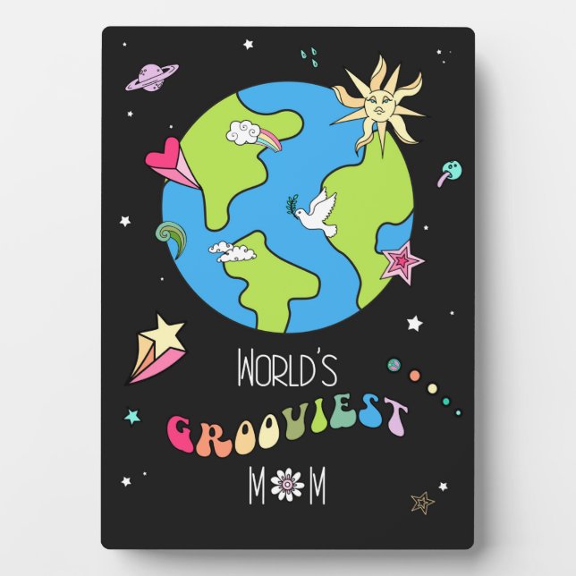 World’s Grooviest Mum Retro Plaque                 (Front)