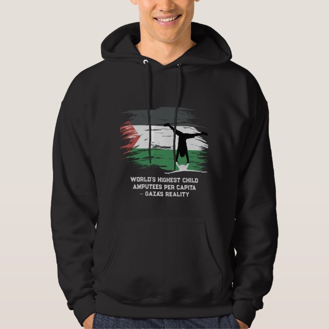World’s Highest Child Amputees Per Capita – Gaza Hoodie (Front)