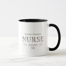 World’s Kindest  Nurse Floral Christmas Mug