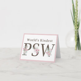 World’s Kindest  PSW Floral Christmas Thank You Card