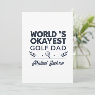 World’s Okayest Golf Dad Custom Name Design Holiday Card
