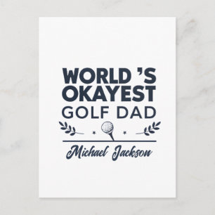 World’s Okayest Golf Dad Custom Name Design Holiday Postcard
