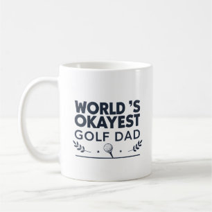 World’s Okayest Golf Dad Vintage Emblem Coffee Mug