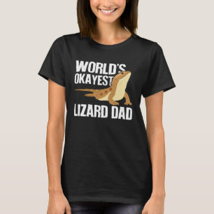 World s Okayest Lizard Dad Pet Bearded Dragon Rep T-Shirt