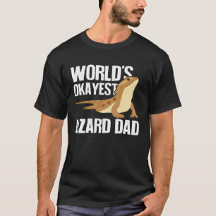 World s Okayest Lizard Dad Pet Bearded Dragon Rep T-Shirt