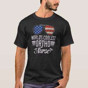 World´s Okayest Ortho Nurse American Flag Patrioti T-Shirt