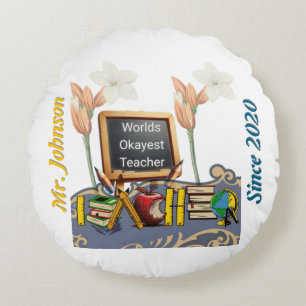 World’s Okayest Teacher Throw Pillow – Funny Class