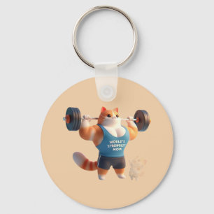 World’s Strongest Mum Cat Keychain