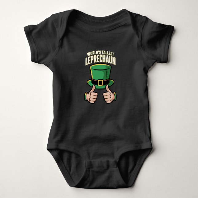 World’s Tallest Leprechaun Funny Irish Humour  Baby Bodysuit (Front)