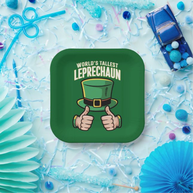 World’s Tallest Leprechaun Funny Irish Humour  Paper Plate (Party)