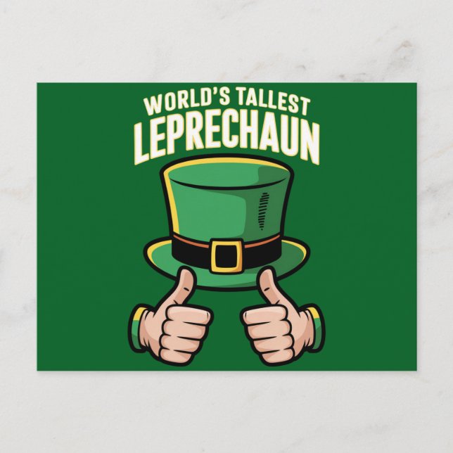 World’s Tallest Leprechaun Funny Irish Humour  Postcard (Front)