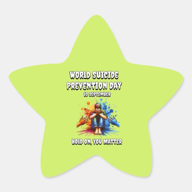 World Suicide Prevention Day. 10 September  Star Sticker (Front)