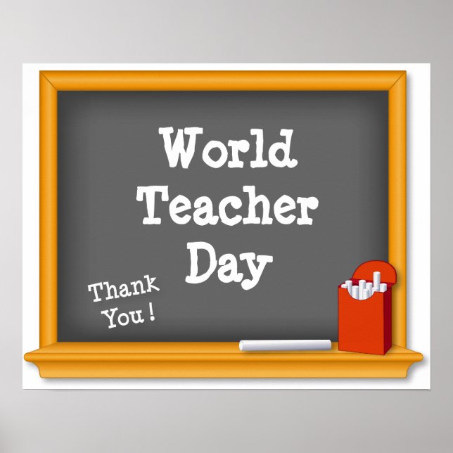 World Teacher Day Poster, Thank You! Poster (Front)