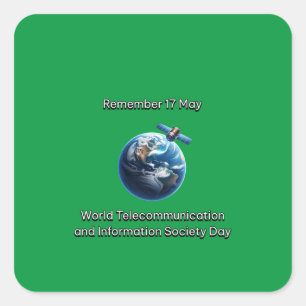 World Telecommunication and Information Society Da Square Sticker
