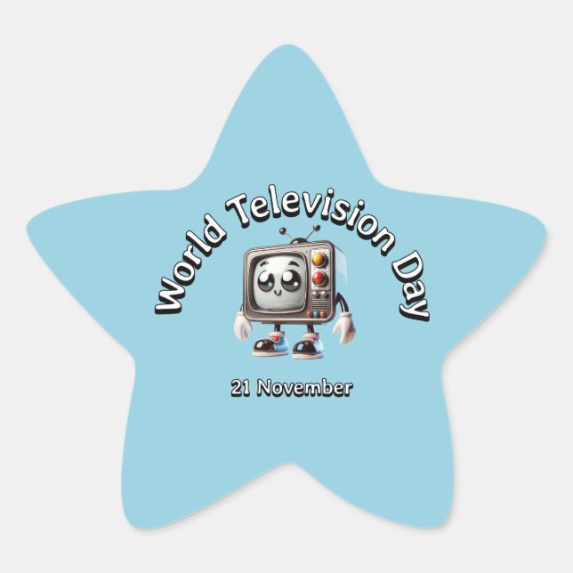 World Television Day. 21 November  Star Sticker (Front)