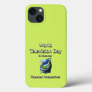 World Television Day. Pixelated Perspectives iPhone 13 Case