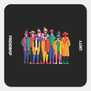 World Thinking Day Friendship Unity Diversity Square Sticker