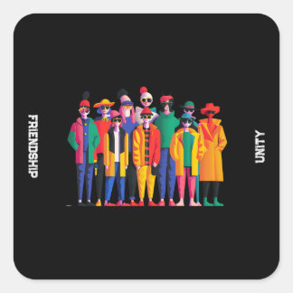 World Thinking Day Friendship Unity Diversity Square Sticker