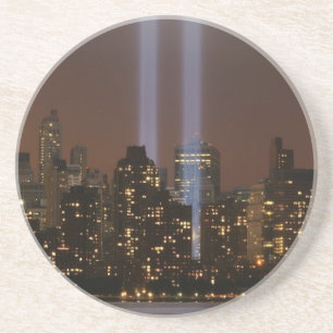 World trade centre tribute in light in New York. Coaster