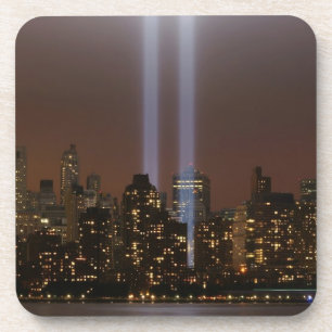 World trade centre tribute in light in New York. Coaster