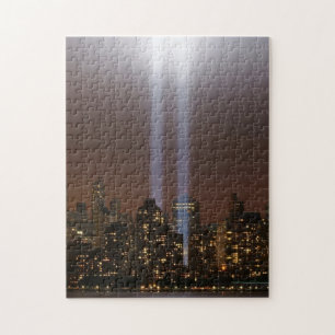 World trade centre tribute in light in New York. Jigsaw Puzzle