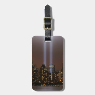 World trade centre tribute in light in New York. Luggage Tag