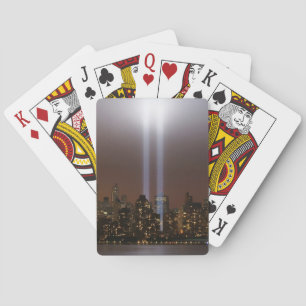 World trade centre tribute in light in New York. Playing Cards