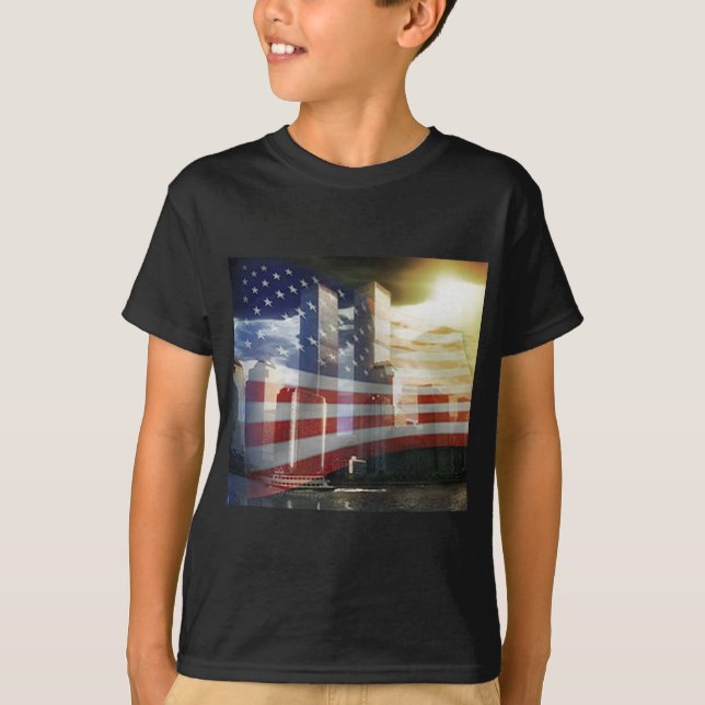 World Trade Centre with Flag T-Shirt (Front)