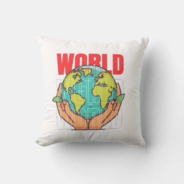 World – Travel Adventure Globe Design Cushion (Front)