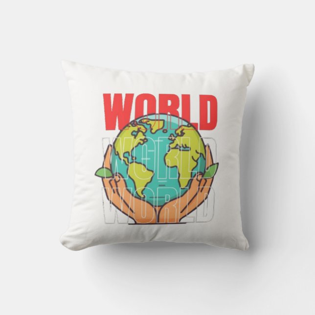 World – Travel Adventure Globe Design Cushion (Front)