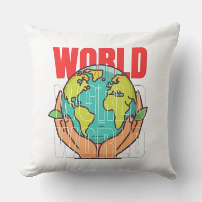 World – Travel Adventure Globe Design Cushion (Front)