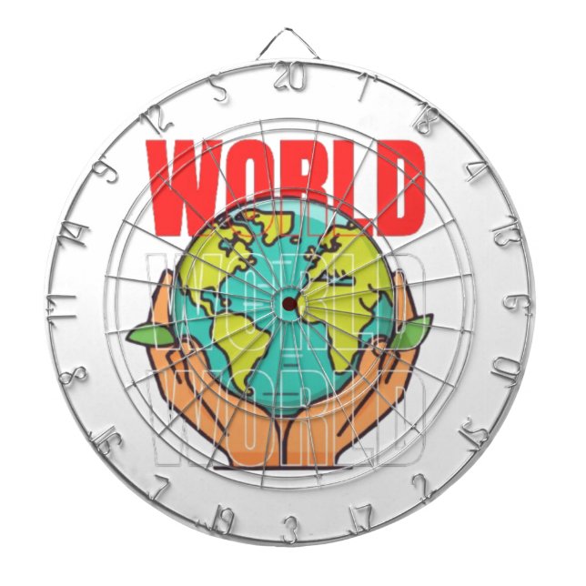 World – Travel Adventure Globe Design Dartboard (Front)