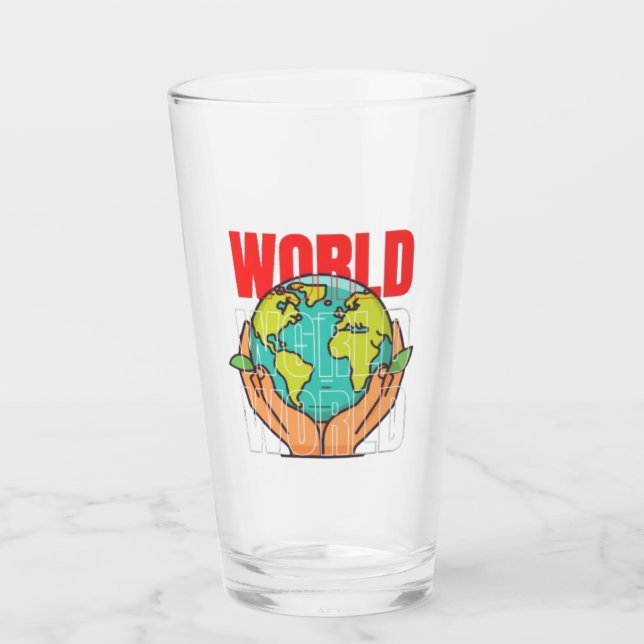 World – Travel Adventure Globe Design Glass (Front)