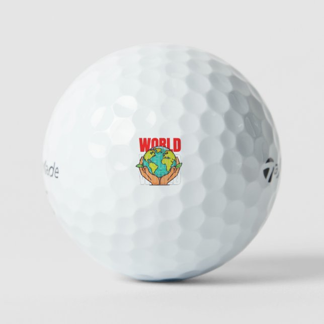 World – Travel Adventure Globe Design Golf Balls (Front)