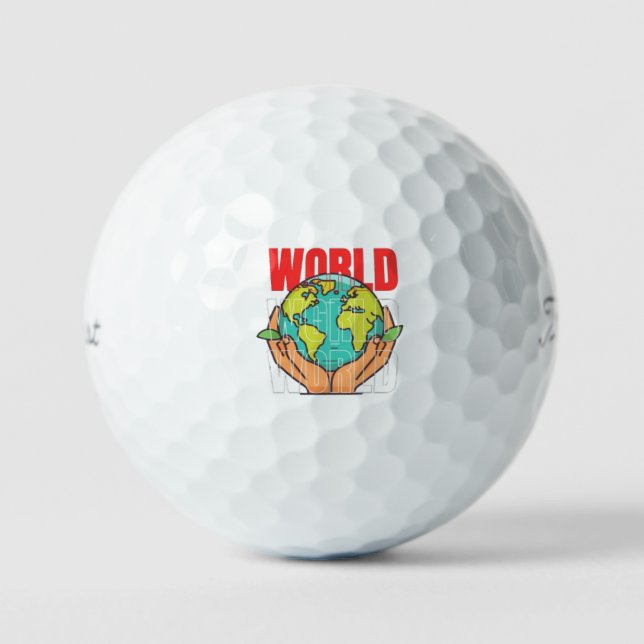 World – Travel Adventure Globe Design Golf Balls (Front)