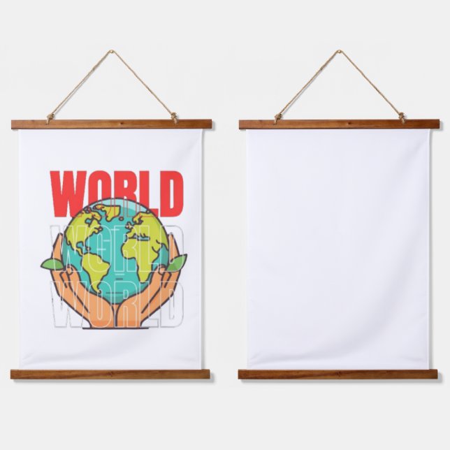 World – Travel Adventure Globe Design Hanging Tapestry (Double)