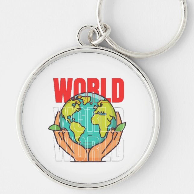 World – Travel Adventure Globe Design Key Ring (Front)