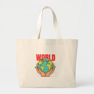 World – Travel Adventure Globe Design Large Tote Bag
