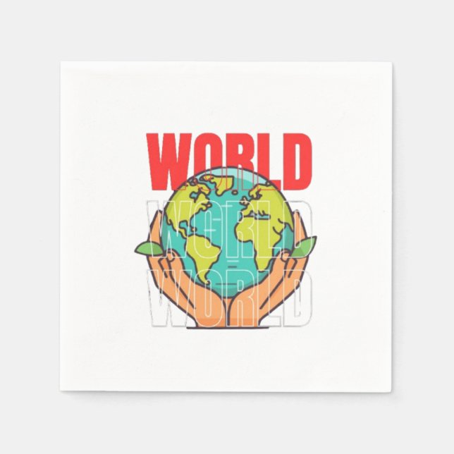 World – Travel Adventure Globe Design Napkin (Front)