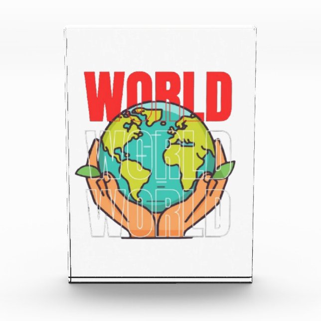 World – Travel Adventure Globe Design Photo Block (Front)