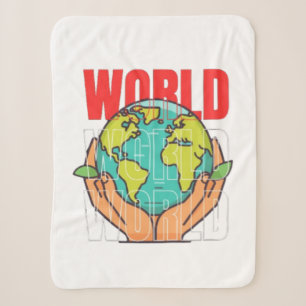World – Travel Adventure Globe Design Sherpa Blanket