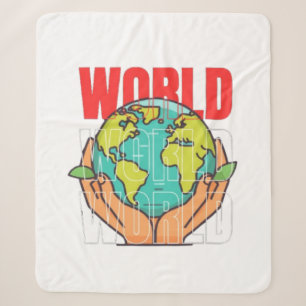 World – Travel Adventure Globe Design Sherpa Blanket