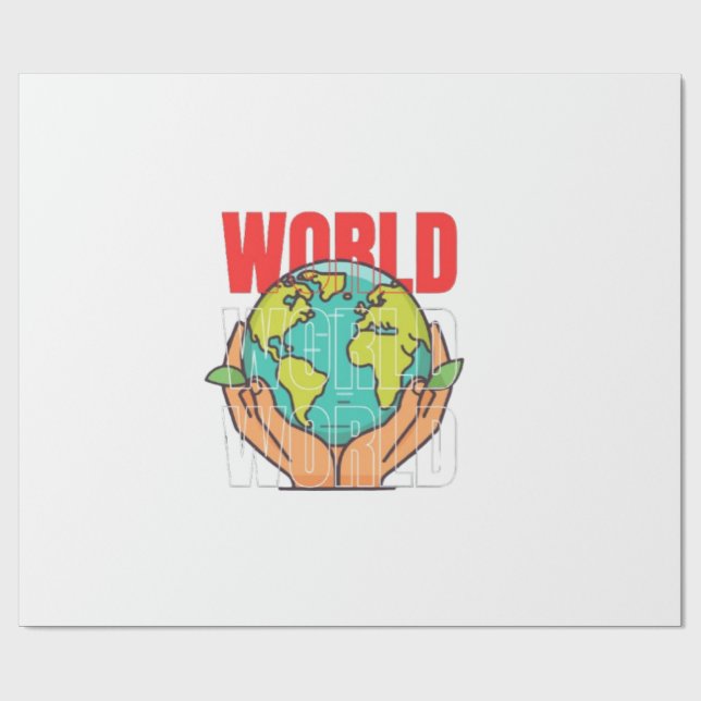 World – Travel Adventure Globe Design Wrapping Paper (Flat)