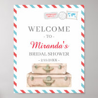 World Travel Airline Bridal Shower Decor Welcome