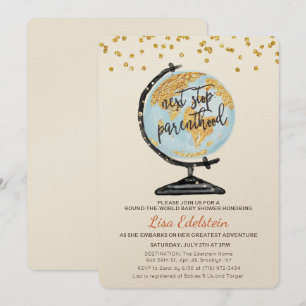 World Travel Baby Shower Invitation