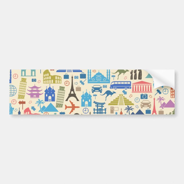 world travel bumper sticker (Front)