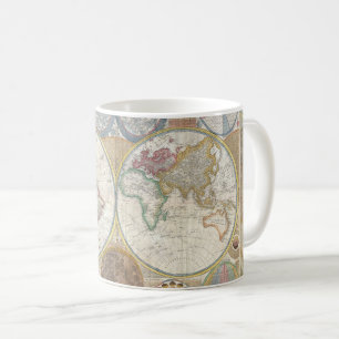World Travel Map Antique Vintage Geography Coffee Mug