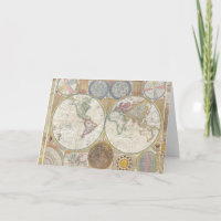World Travel Map Antique Vintage Geography