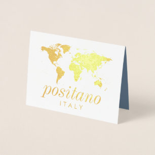 World Travel Map Table Name Cards REAL FOIL