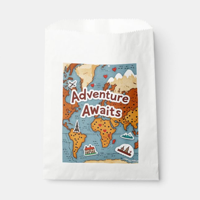 World Travel Map with quote Favour Bag (Front)